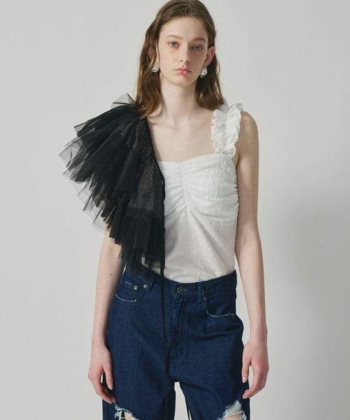 「J1U by LA BELLE ETUDE」 キャミソール FREE ブラック レディース_画像2