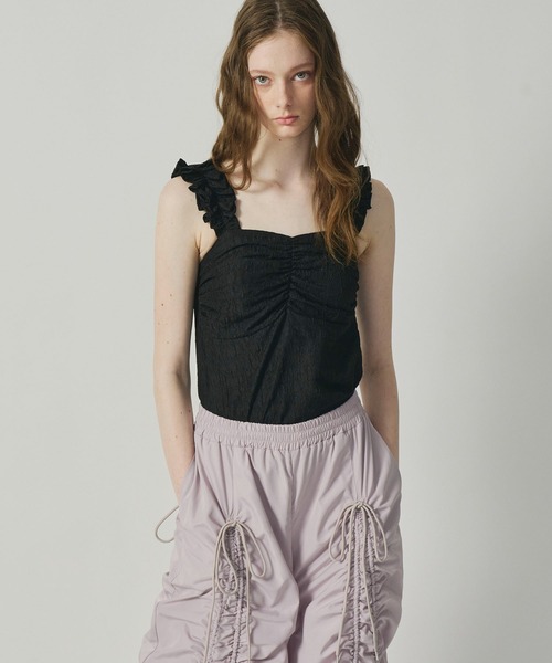 「J1U by LA BELLE ETUDE」 キャミソール FREE ブラック レディース_画像7