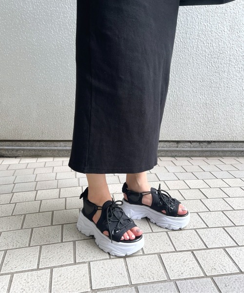 「R&E」 フラットサンダル S ブラック レディース_画像6