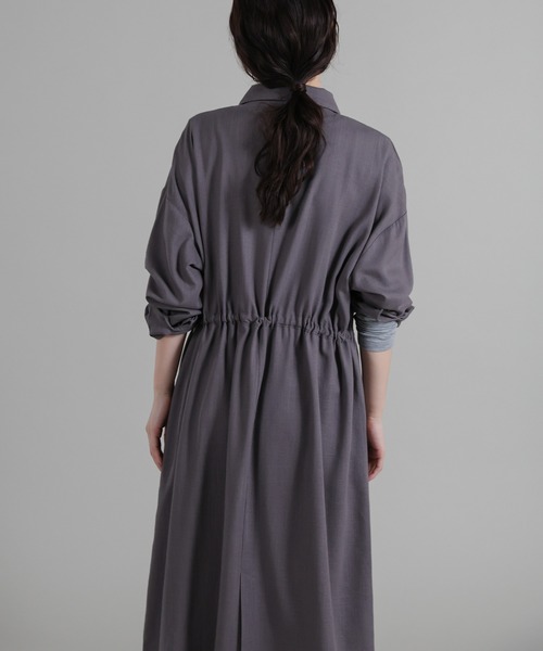 select MOCA Et シャツワンピース 「Et」Linen-blend Waist Drawstring