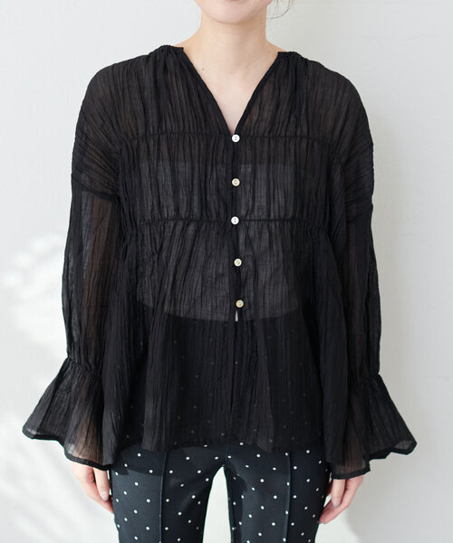 「natural couture」 長袖ブラウス FREE オフホワイト レディース_画像6