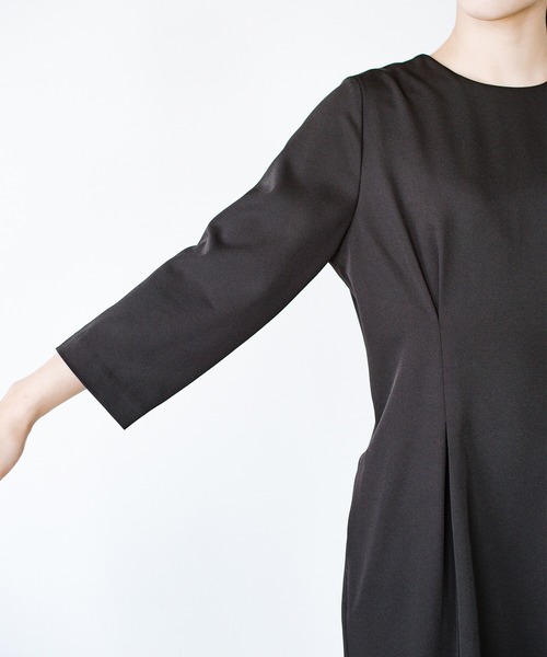 「haco!」 7分袖ワンピース MEDIUM ネイビー レディース_画像3