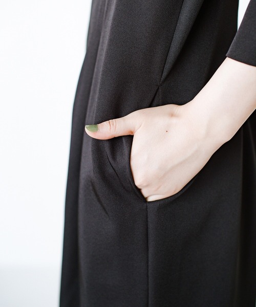 「haco!」 7分袖ワンピース MEDIUM ネイビー レディース_画像7