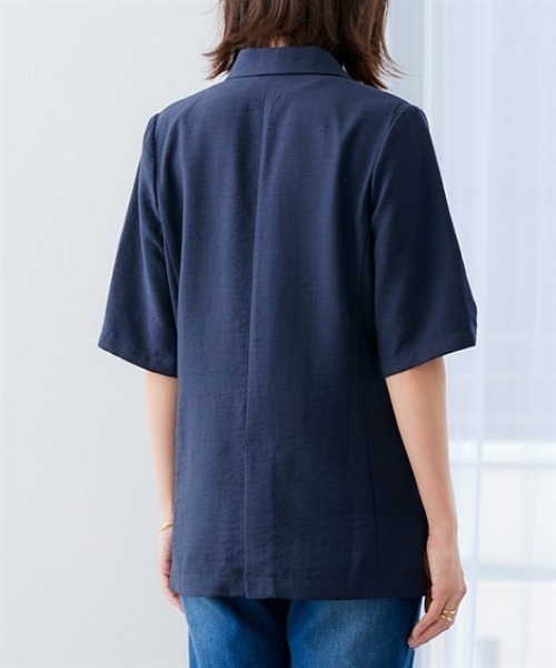 「7days Life Styling」 テーラードジャケット LL ネイビー レディース_画像4