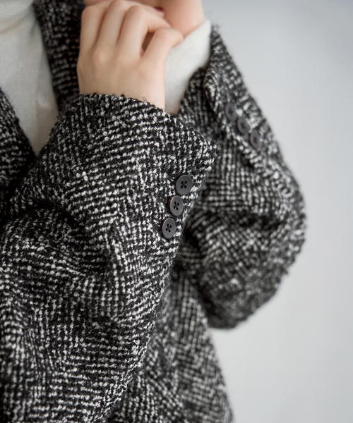 IENA（イエナ） コート アウター ヘリンボンツイードビッグカラー
