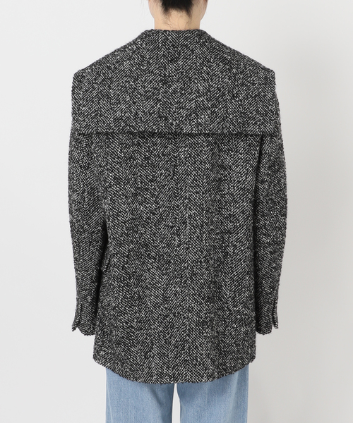 IENA（イエナ） コート アウター ヘリンボンツイードビッグカラー