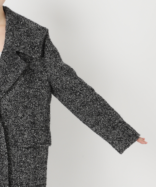 IENA（イエナ） コート アウター ヘリンボンツイードビッグカラー