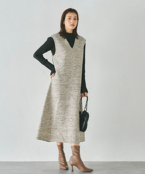 「Droite lautreamont」 ノースリーブワンピース M アイボリー レディース_画像9