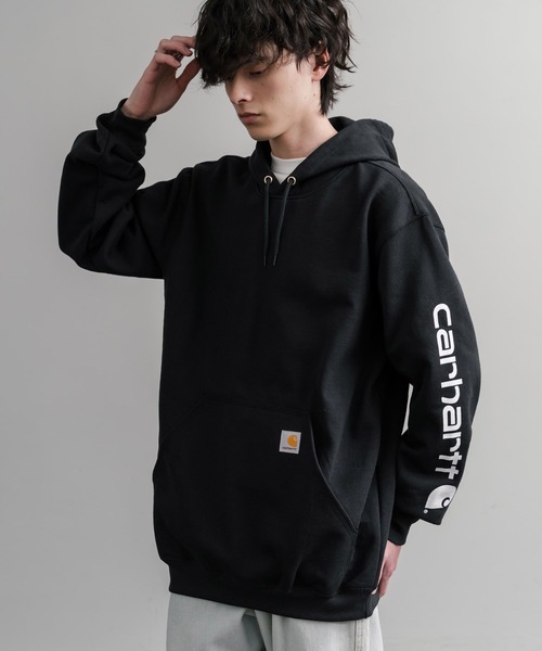 美品　Carhartt ブラック パーカー Mサイズ Carhartt（カーハート） パーカー ミッドウェイト スウェット プル