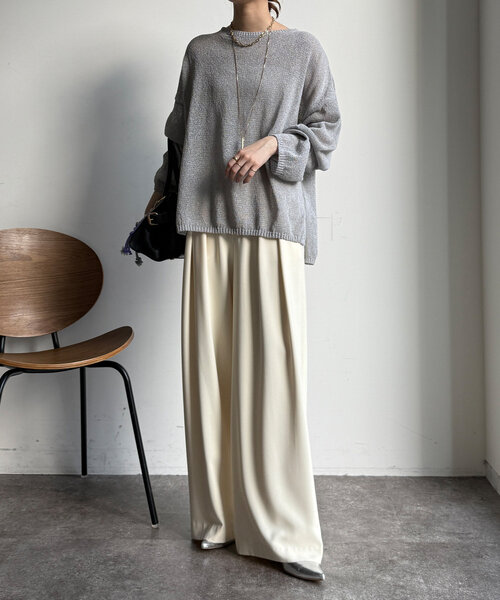 「DouDou」 長袖ニット FREE ブルー レディース_画像2