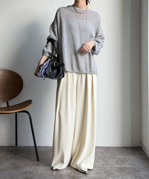 「DouDou」 長袖ニット FREE ブルー レディース_画像3