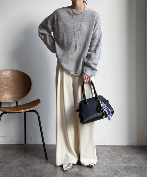 「DouDou」 長袖ニット FREE ブルー レディース_画像4