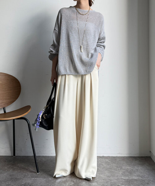 「DouDou」 長袖ニット FREE ブルー レディース_画像5