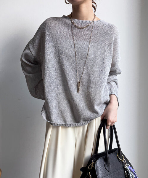 「DouDou」 長袖ニット FREE ブルー レディース_画像8