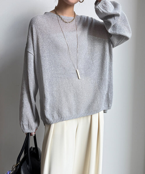 「DouDou」 長袖ニット FREE ブルー レディース_画像9