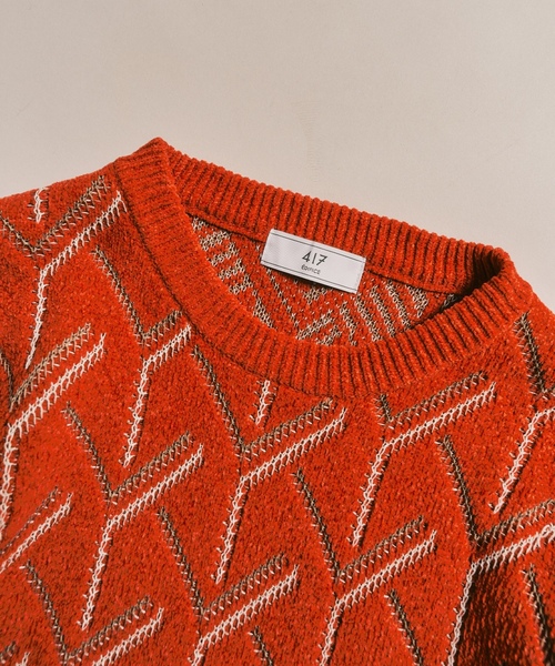 「417 EDIFICE」 長袖ニット MEDIUM ブラック メンズ_画像9