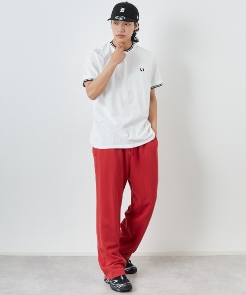 tシャツ 「FRED PERRY/フレッドペリー」 ツインティップライン ワンポイントロゴ刺繍Tシャツ M1588V レディース メンズの画像
