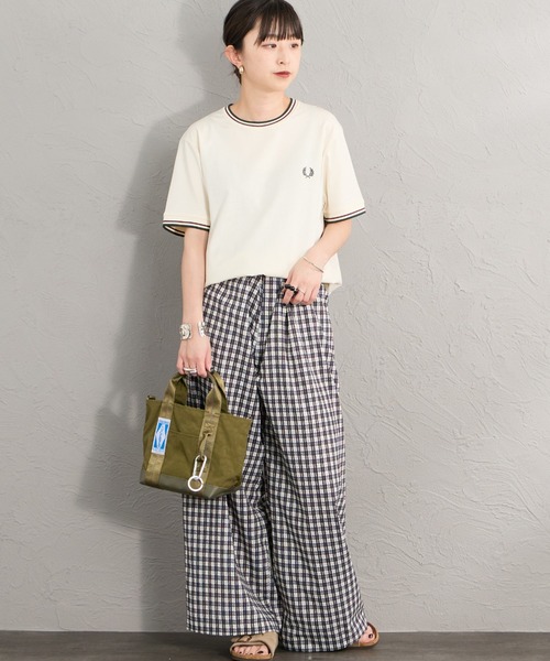 tシャツ 「FRED PERRY/フレッドペリー」 ツインティップライン ワンポイントロゴ刺繍Tシャツ M1588V レディース メンズの画像