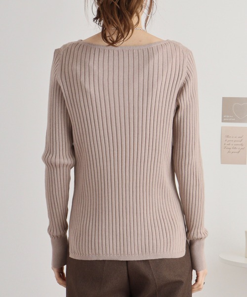 「atONE」 長袖ニット M-L バーガンディー レディース_画像5