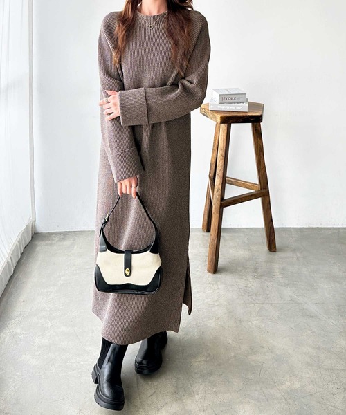 「GeeRA」 ニットワンピース X-LARGE チャコール レディース_画像2