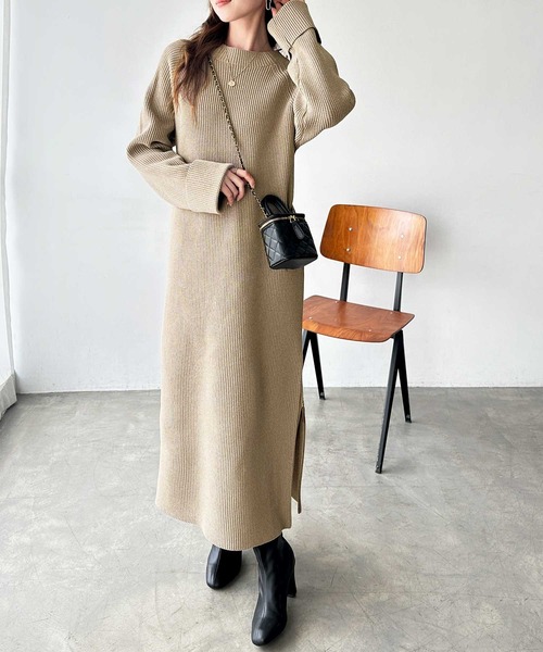 「GeeRA」 ニットワンピース X-LARGE チャコール レディース_画像8