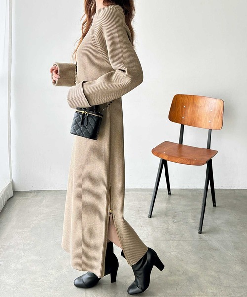 「GeeRA」 ニットワンピース X-LARGE チャコール レディース_画像9