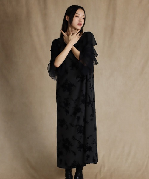 「J by blue」 長袖ワンピース MEDIUM チャコールグレー レディースの画像