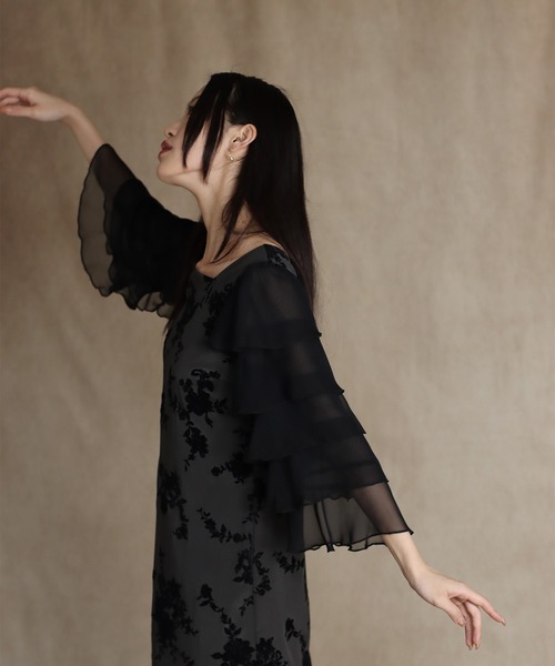 「J by blue」 長袖ワンピース MEDIUM チャコールグレー レディースの画像