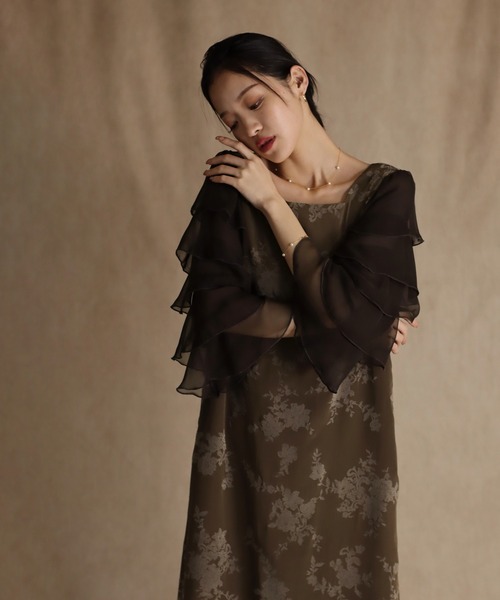 「J by blue」 長袖ワンピース MEDIUM チャコールグレー レディースの画像