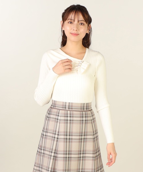 「LAISSE PASSE」 長袖ニット MEDIUM ワイン レディース_画像9