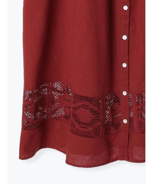 「TSUHARU by Samansa Mos2」 長袖ワンピース フリ- ブラック レディース_画像6