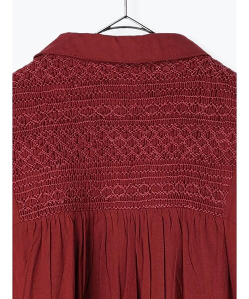 「TSUHARU by Samansa Mos2」 長袖ワンピース フリ- ブラック レディース_画像7