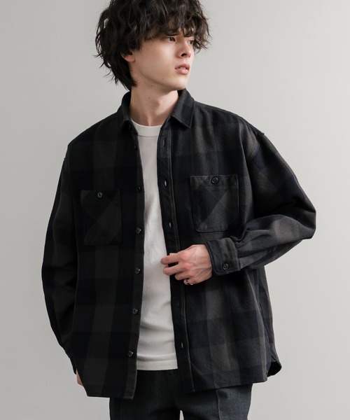 「Audience」 「Upscape Audience」長袖シャツ L ブラック メンズ_画像4