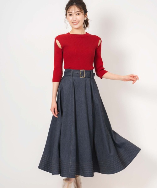 「NOELA」 デニムスカート M ネイビー レディース_画像3