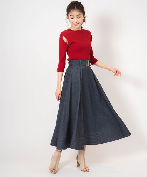 「NOELA」 デニムスカート M ネイビー レディース_画像4