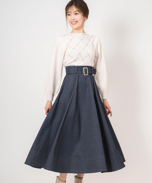 「NOELA」 デニムスカート M ネイビー レディース_画像7