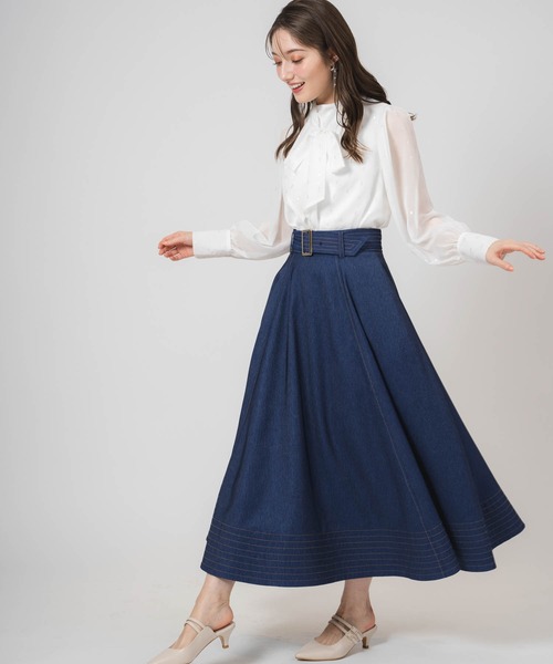 「NOELA」 デニムスカート M ネイビー レディース_画像8