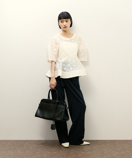 ADAM ET ROPÉ FEMME コクーンスリーブペプラムトップス ADAM ET ROPE'（アダムエロペ） ブラウス シャツ コクーンスリーブ
