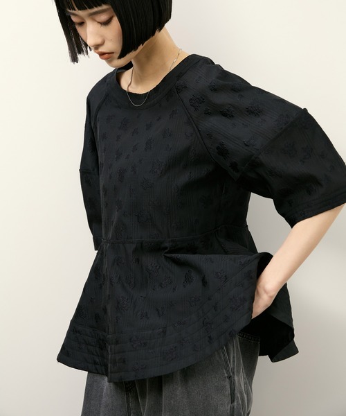 ADAM ET ROPE'（アダムエロペ） ブラウス シャツ 半袖 コクーン