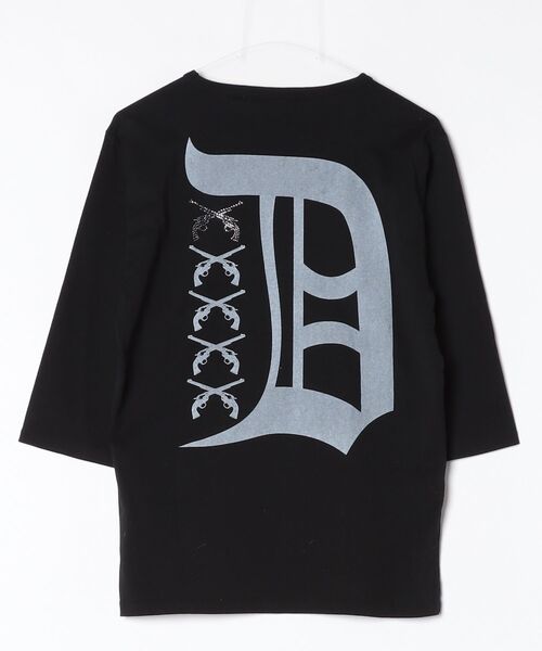 roar guns（ロアーガンズ） 「roar」 7分袖Tシャツ 3 ブラック メンズ 