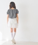 ブラウス シャツ キッズ ギャザーチェックブラ...の詳細画像3