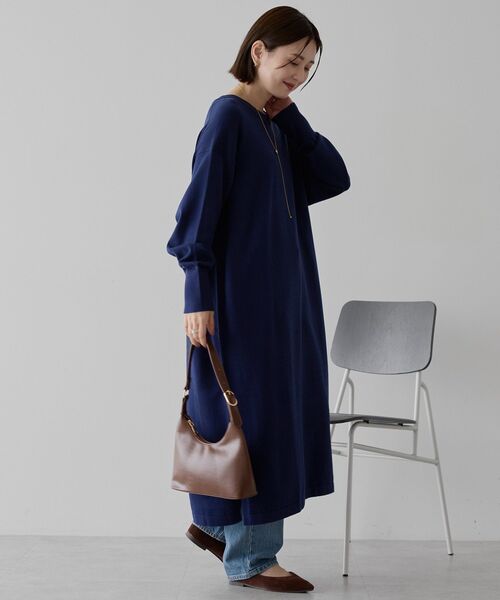 「AMERICAN HOLIC」 長袖ワンピース L ブラック レディース_画像4