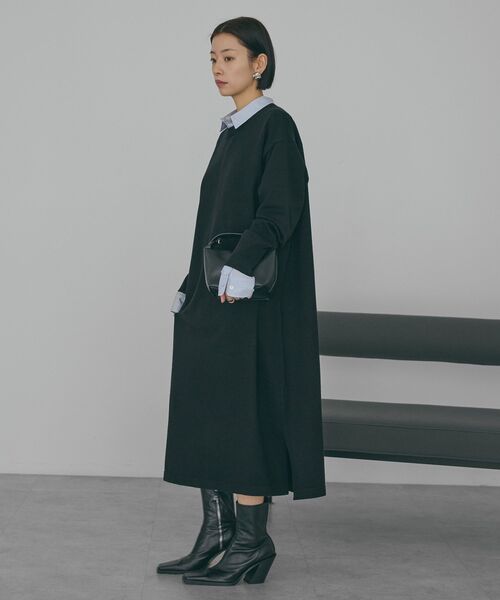 「AMERICAN HOLIC」 長袖ワンピース L ブラック レディース_画像8