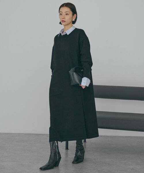 「AMERICAN HOLIC」 長袖ワンピース L ブラック レディース_画像9