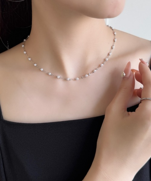 umichan　パールネックレス ステーションネックレス sowang ネックレス パールステーションネックレス レディース