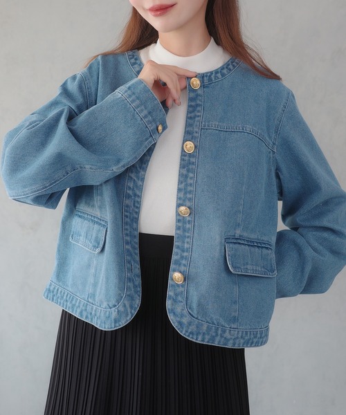 「CENEA」 デニムジャケット LARGE ブラック レディース_画像8