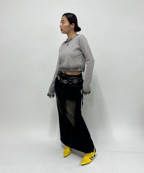 「WHO'S WHO gallery」 「SLOPPY」長袖カットソー FREE ライトグレー レディース_画像3