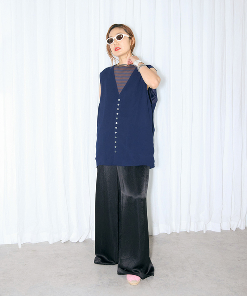 「CITYSHOP」 イージーパンツ 38 ブラウン レディース_画像3