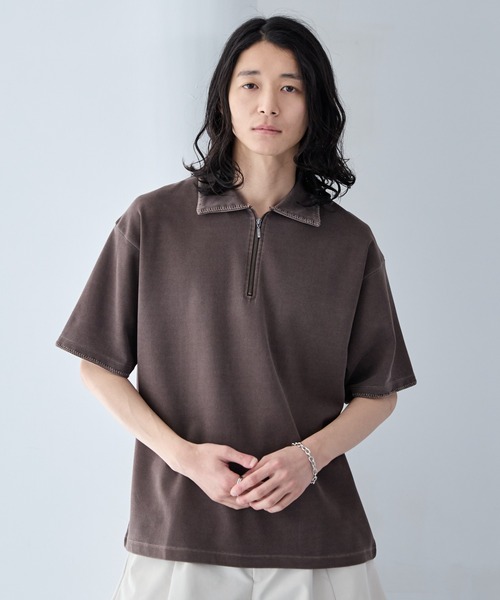 RAGEBLUE（レイジブルー） tシャツ Pigment Half Zip T-Shirt
