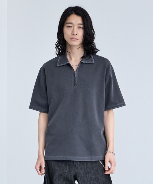 RAGEBLUE（レイジブルー） tシャツ Pigment Half Zip T-Shirt